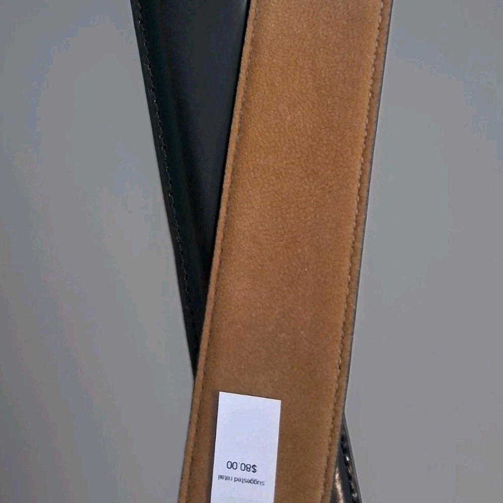 New Cole Haan Gramercy Black Genuine Leather Belt Men's Large 38-40 MSRP $80